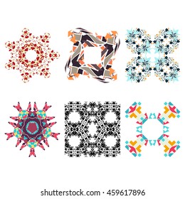 Set of geometric elements line mandala vector pattern. Ornament illustration concept. Modern stylish texture for design, website, background, banner, cards, invitations, placards, posters. 