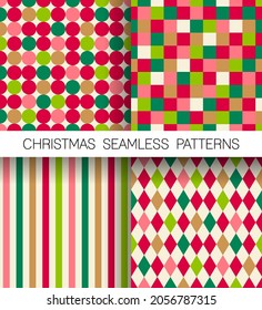 Set of geometric elements pattern for christmas and new year holidays.