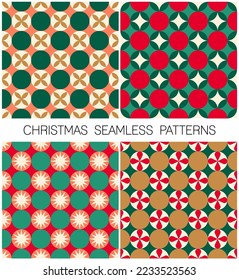 Set of geometric elements pattern for christmas and new year holidays. 