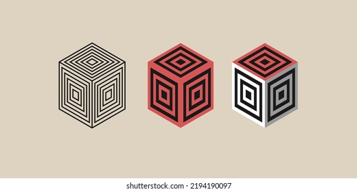 A set of geometric figures. Drawing of three-dimensional shapes. Vector illustration. Illustration suitable for design