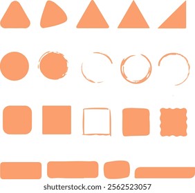 Set of geometric figures with rounded corners. Triangle, square or squircle, pentagon, hexagon and octagon shapes isolated on white background. Vector graphic illustration