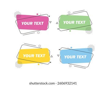 Set of geometric flat banners. Modern abstract gradient shapes suitable for sale promotion, discount title frame, or business element. - Ve