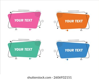 Set of geometric flat banners. Modern abstract gradient shapes suitable for sale promotion, discount title frame, or business element. - Ve