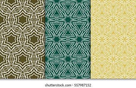 set of geometric floral seamless pattern background. for wallpaper, invitation. Vector illustration.