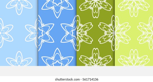 set of geometric floral seamless pattern background. Luxury texture for wallpaper, invitation. Vector illustration. color.