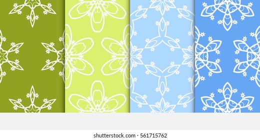 set of geometric floral seamless pattern background. Luxury texture for wallpaper, invitation. Vector illustration. color.