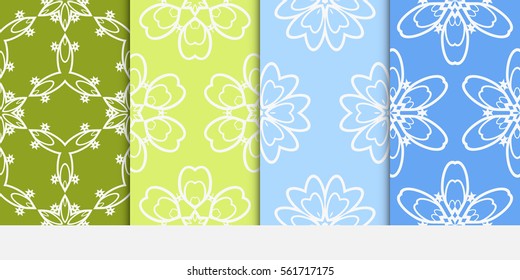 set of geometric floral seamless pattern background. Luxury texture for wallpaper, invitation. Vector illustration. color.