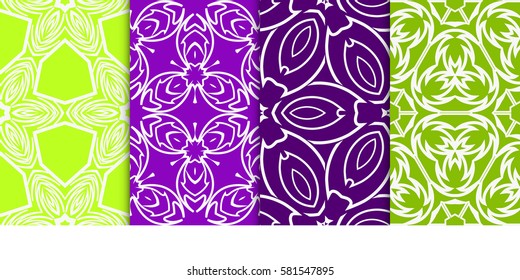 set of geometric floral seamless pattern background. Luxury texture for wallpaper, invitation. Vector illustration. set of geometric floral seamless pattern background. Luxury texture for wallpaper, invitation. Vector illustration.