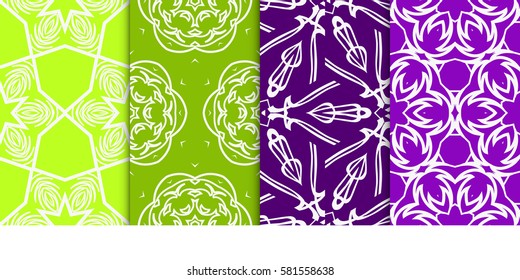 set of geometric floral seamless pattern background. Luxury texture for wallpaper, invitation. Vector illustration. set of geometric floral seamless pattern background. Luxury texture for wallpaper, invitation. Vector illustration.