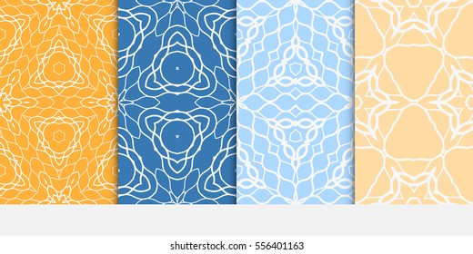 set of geometric flower. floral seamless pattern. vector illustration. for interior design, invitation, wallpaper, textile.