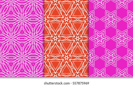 set of geometric flower. floral seamless pattern. vector illustration. for interior design, invitation, wallpaper, textile.