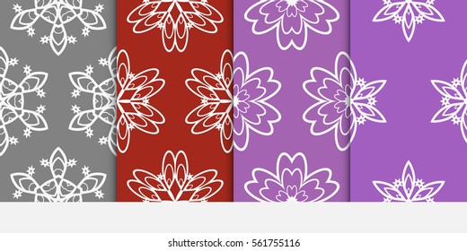 set of geometric flower. floral seamless pattern. vector illustration. for interior design, invitation, wallpaper, textile.
