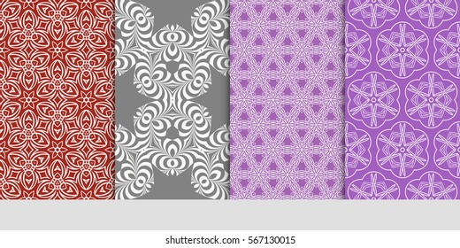 set of geometric flower. floral seamless pattern. vector illustration. for interior design, invitation, wallpaper, textile.