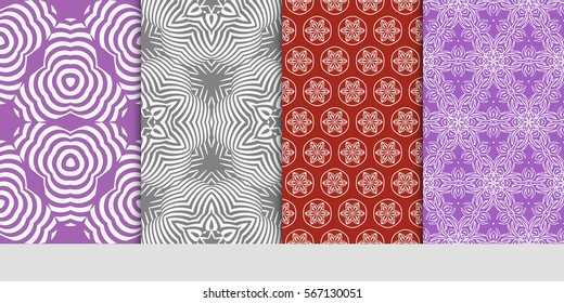 set of geometric flower. floral seamless pattern. vector illustration. for interior design, invitation, wallpaper, textile.