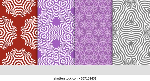 set of geometric flower. floral seamless pattern. vector illustration. for interior design, invitation, wallpaper, textile.