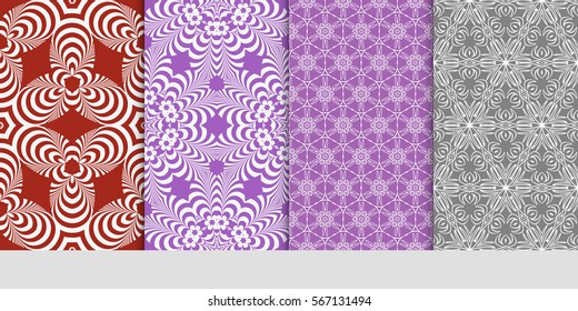 set of geometric flower. floral seamless pattern. vector illustration. for interior design, invitation, wallpaper, textile.