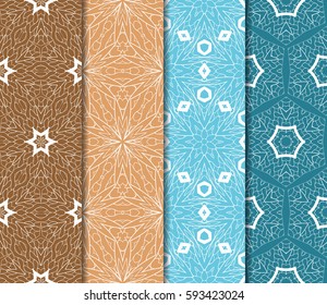 set of geometric flower. floral seamless pattern. vector illustration. for interior design, invitation, wallpaper, textile.