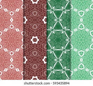 set of geometric flower. floral seamless pattern. vector illustration. for interior design, invitation, wallpaper, textile.