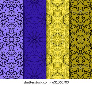 set of geometric flower pattern. Seamless. Beautiful geometric ornament. vector illustration. for invitation, background, wallpaper