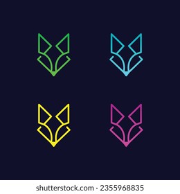 Set of Geometric Fox Logos