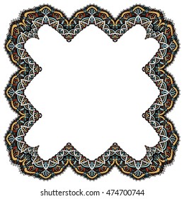 Set of geometric frame abstract design. Hand drawn decorative vector design element