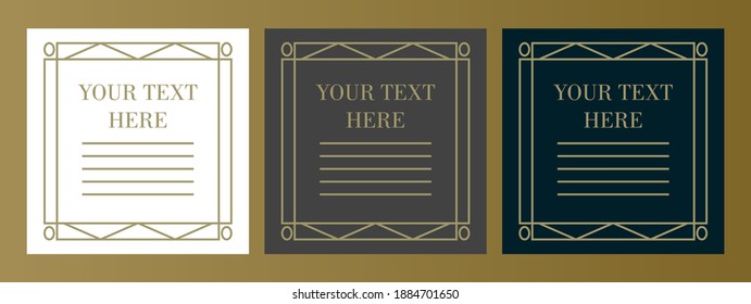 Set of geometric frame elements for abstract certificate design, vector eps10