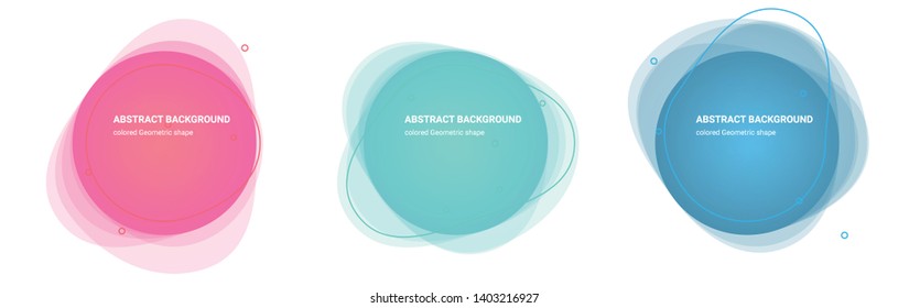 Set of Geometric Gradient Elements. Set of Abstract Flow Shaped Backgrounds for Flyers, Banners, Web Sites, Business Cards, Invitations, Gift Cards, Brochures, Landing Pages