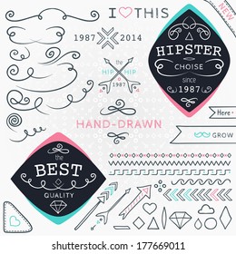 Set Of Geometric Hipster Elements