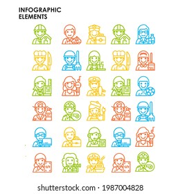 Set of Geometric Infographic elements Vector illustration. Template bar and line charts, percents, pie charts, steps, options, timeline, Group of Sign and symbol infographics,