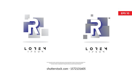 Set Geometric Initial Letter P Block Stock Vector (Royalty Free ...