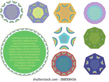 Set of geometric labels. Vector vivid collection.