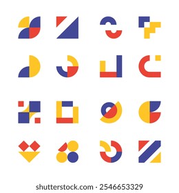 Conjunto de logotipo geométrico Bauhaus