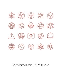 set of geometric logo vector icon