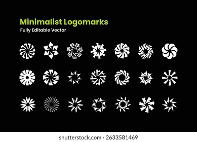 Conjunto de logotipos geométricos, diseños de logotipos corporativos profesionales, marca de logotipo comercial minimalista