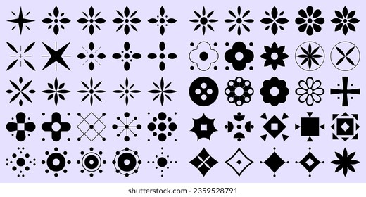 Conjunto de logotipos geométricos. Colección Icons Genial. Diseño del vector de signos. Formas y símbolos retro.