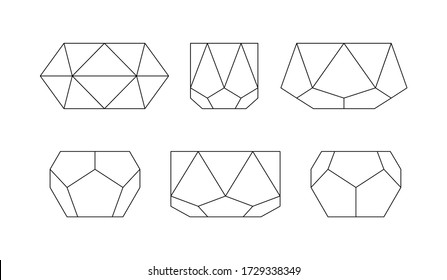 Conjunto de macetas de flores geométricas mínimas. Plantadores de contorno vectorial se burlan