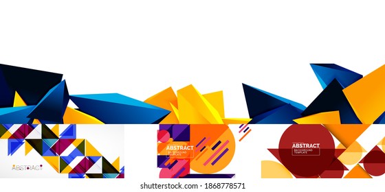 Set of geometric minimalist abstract backgrounds. Vector illustration for covers, banners, flyers and posters and other designs