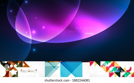 Set of geometric minimalist abstract backgrounds. Vector illustration for covers, banners, flyers and posters and other designs