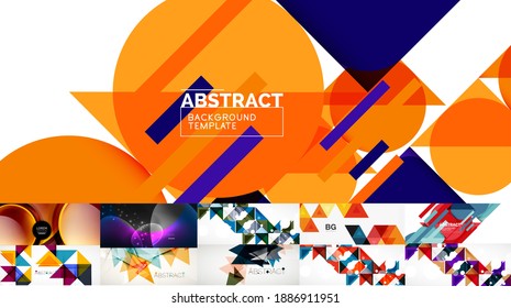 Set of geometric minimalist abstract backgrounds. Vector illustration for covers, banners, flyers and posters and other designs