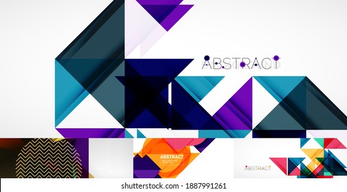 Set of geometric minimalist abstract backgrounds. Vector illustration for covers, banners, flyers and posters and other designs