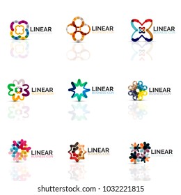 Satz geometrischer minimalistischer abstrakter Symbole, Sterne und Blumen, Business Mode oder Beauty Konzept. Vektorgrafik