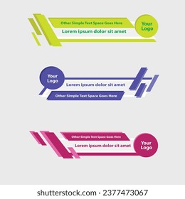 Set of Geometric modern lower third banner template Vector eps file