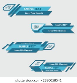 Set of Geometric modern lower third banner template. Vector eps file editable