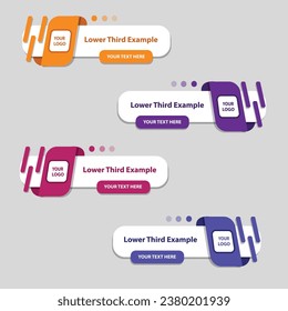 Set of Geometric modern lower third banner template. Vector eps file