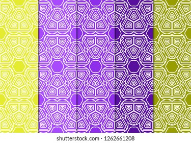 Set Of Geometric Modern Ornament. Seamless Vector Pattern. For Wallpaper, Invitation, Fashion Design.