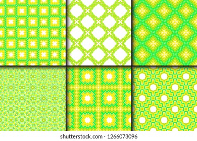 Set Of Geometric Modern Ornament. Seamless Vector Pattern. For Wallpaper, Invitation, Fashion Design.