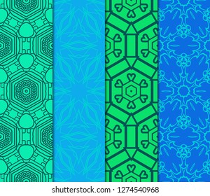Set Of Geometric Modern Ornament. Seamless Vector Pattern. For Wallpaper, Invitation, Fashion Design.
