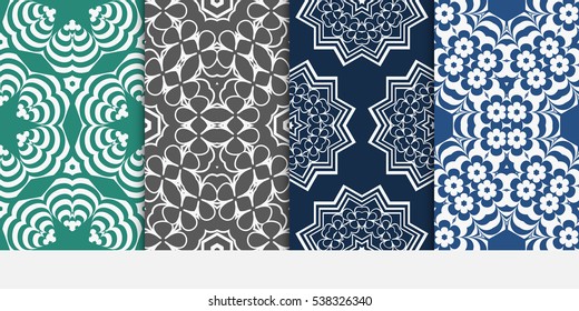 set of geometric modern ornament. seamless vector pattern. for wallpaper, invitation, fashion design