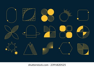 Set of Geometric Monoline Boho Style 