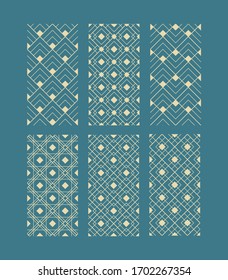 set of geometric ornament diamonds	
